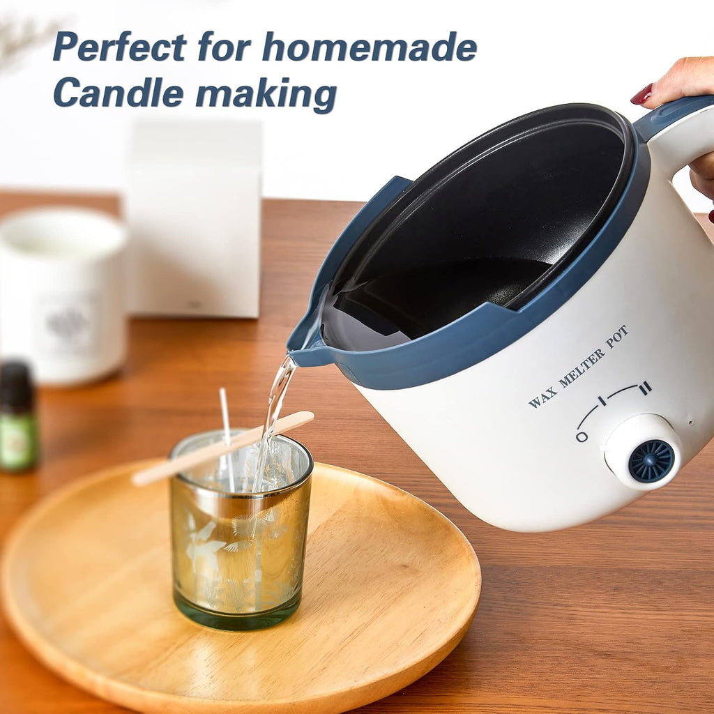 Electric Wax Melter for Candle Making with Pouring Spout, Non-Stick Small Candle Melting Pot