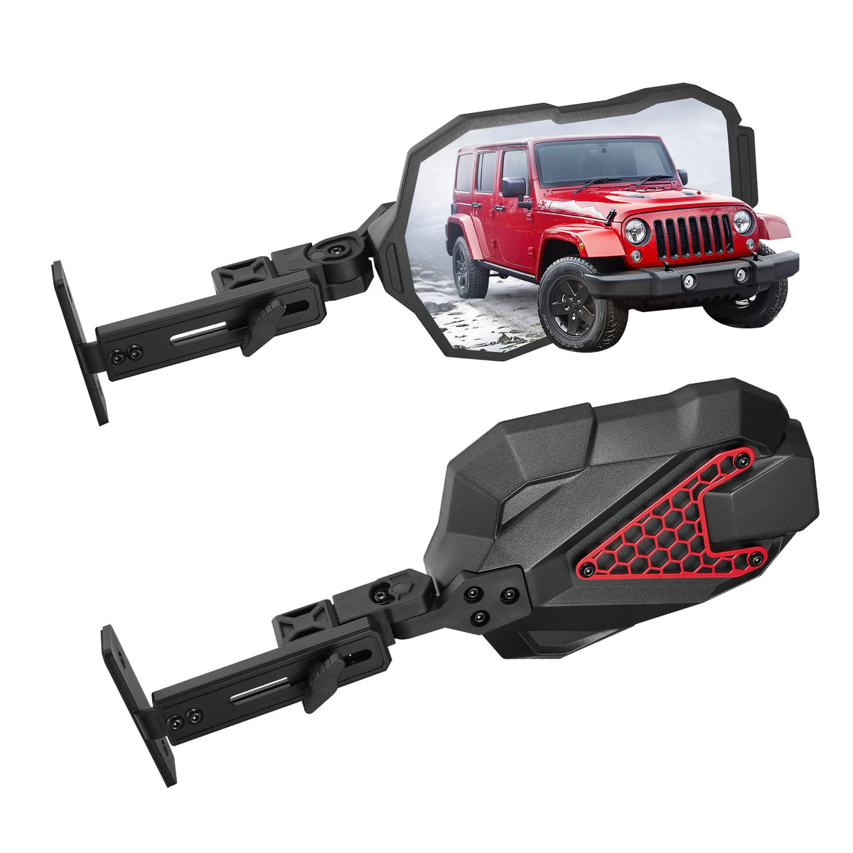 RERPRO Side Mirrors Doors Off for 2007-2018 Jeep Wrangler JK, Telescopic