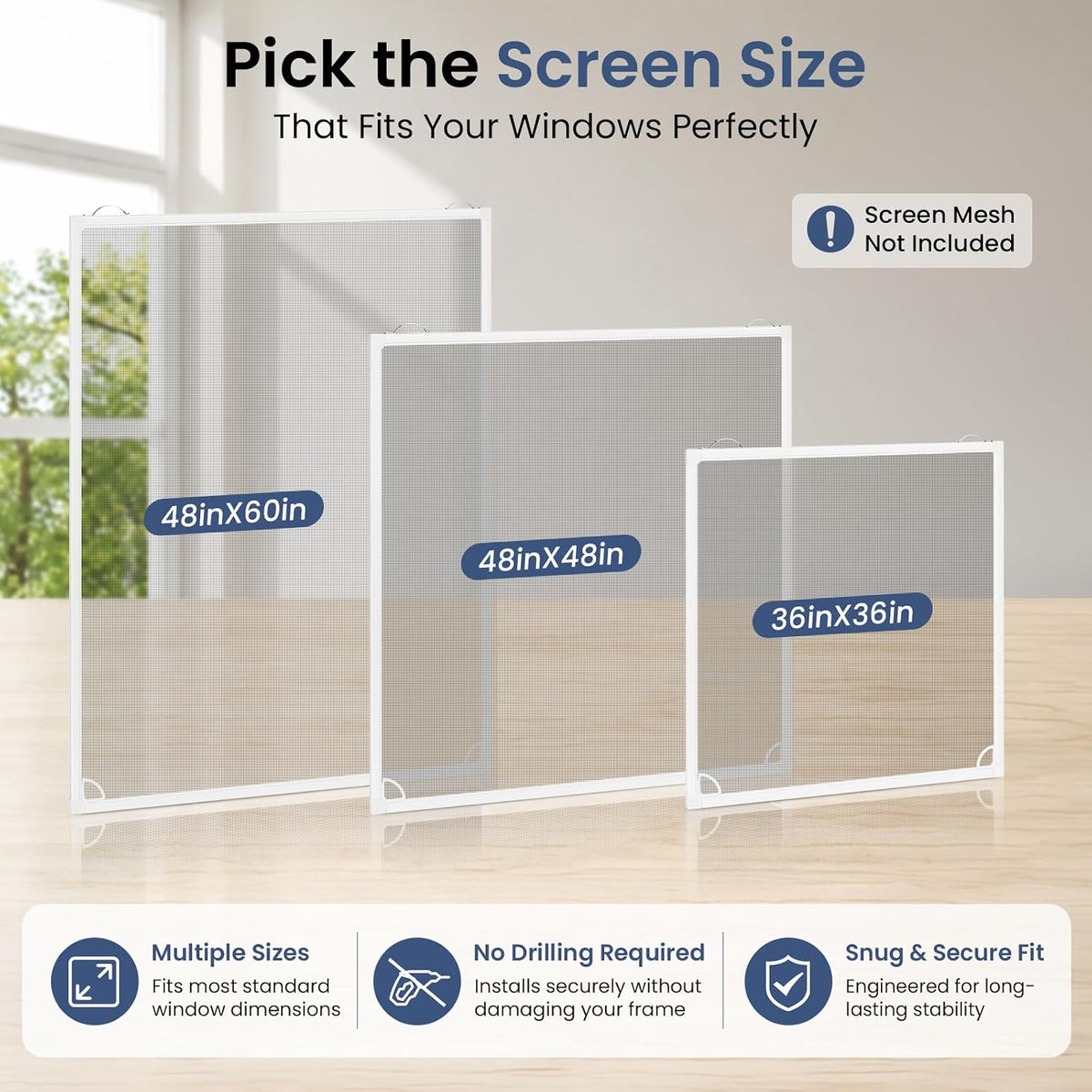 2 Sets Window Screen Frame Kit 5/16 in x 1/8 in x 36 Inch Build or Repair Window Screens – Cut to Size，No Mesh