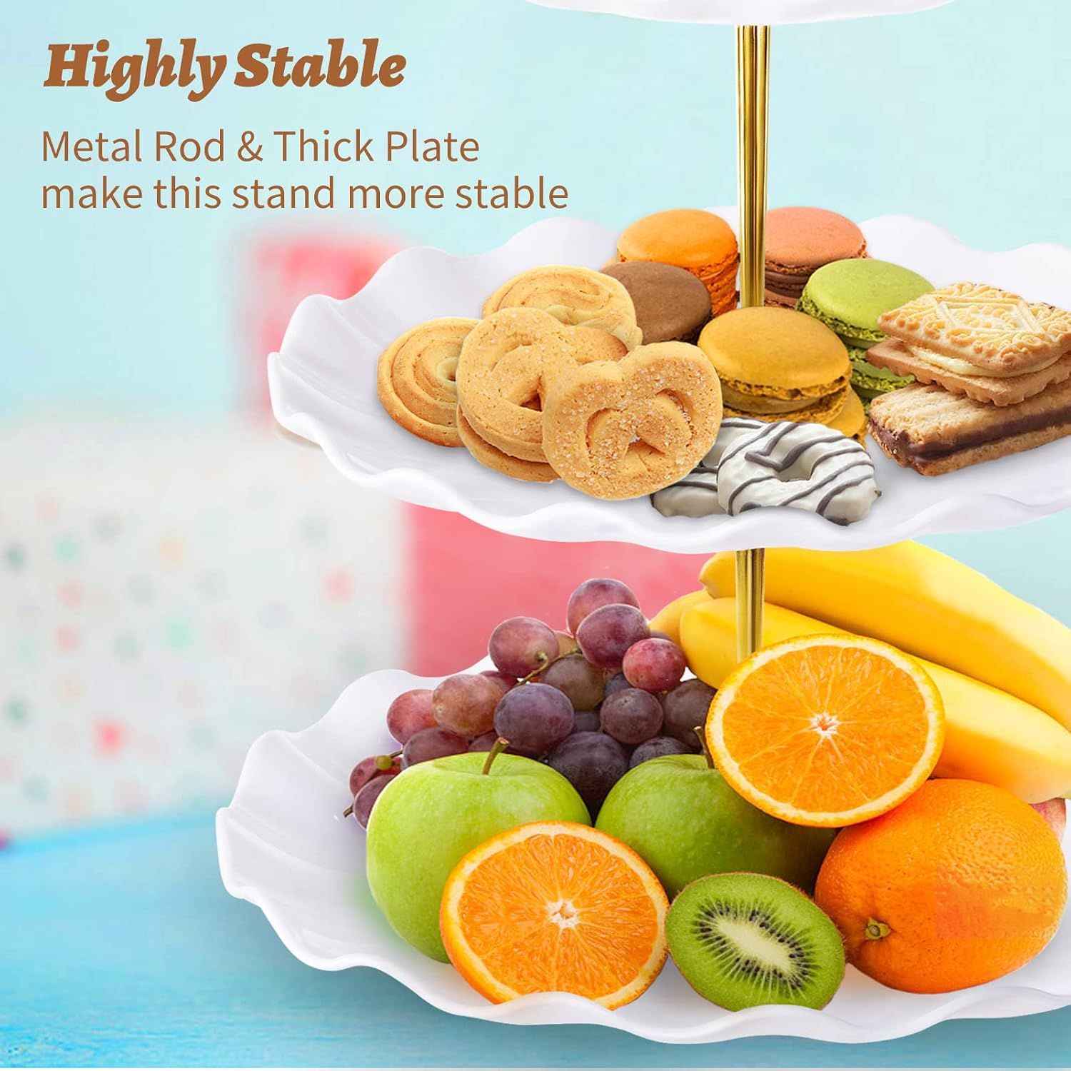 3 Tier Cupcake Stand Holder, Plastic Cup Cake Tower Stand, White