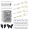 Body Piercing Kit - 43Pcs Professional Piercing Tool Kit with 12G 14G 16G 18G 20G Piercing Needles, Clamps for Ear