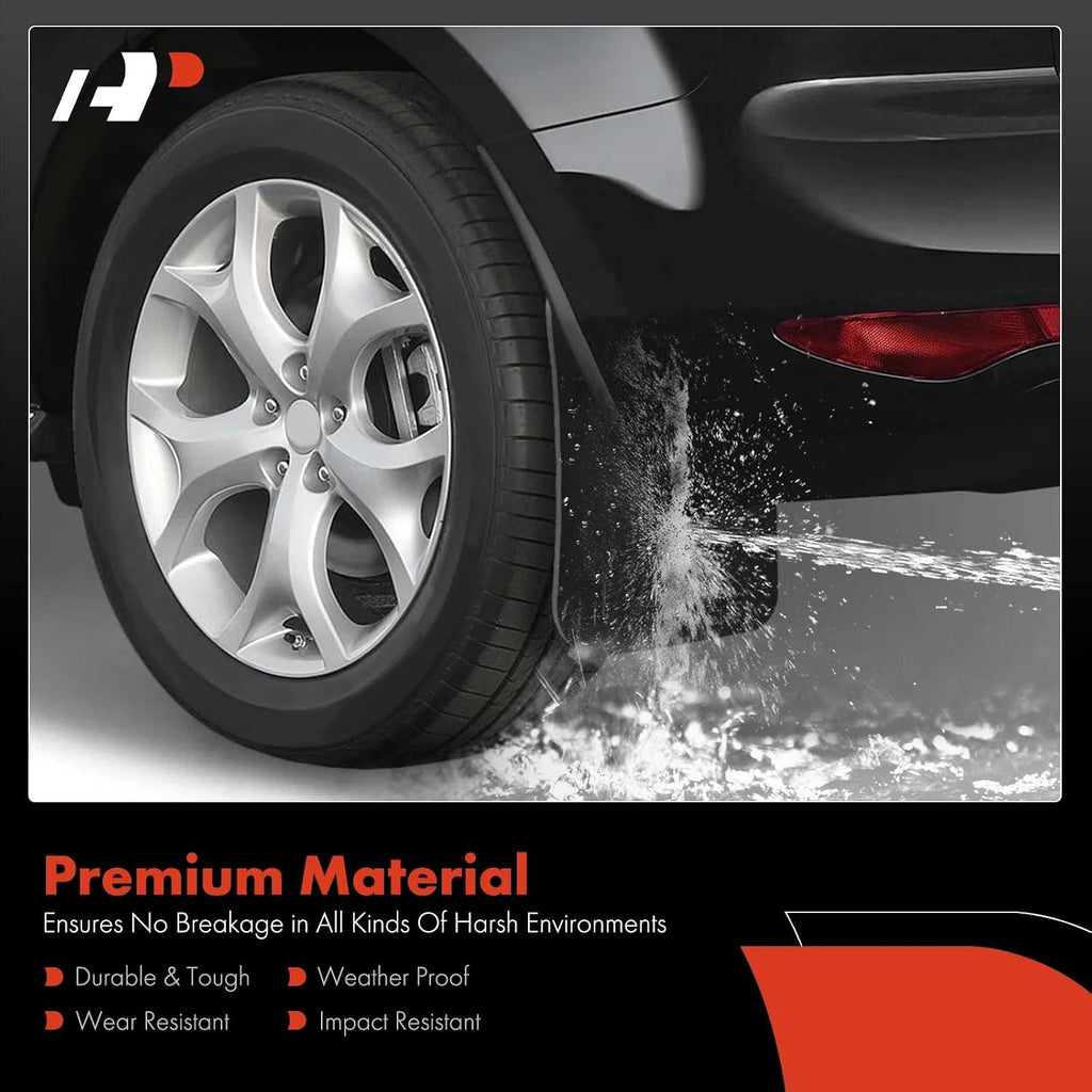 Universal Mud Flaps for Trucks, Semi Trucks, SUV, Pickup | 4 Pack Front Rear Splash Guards, Durable Black Mudguards