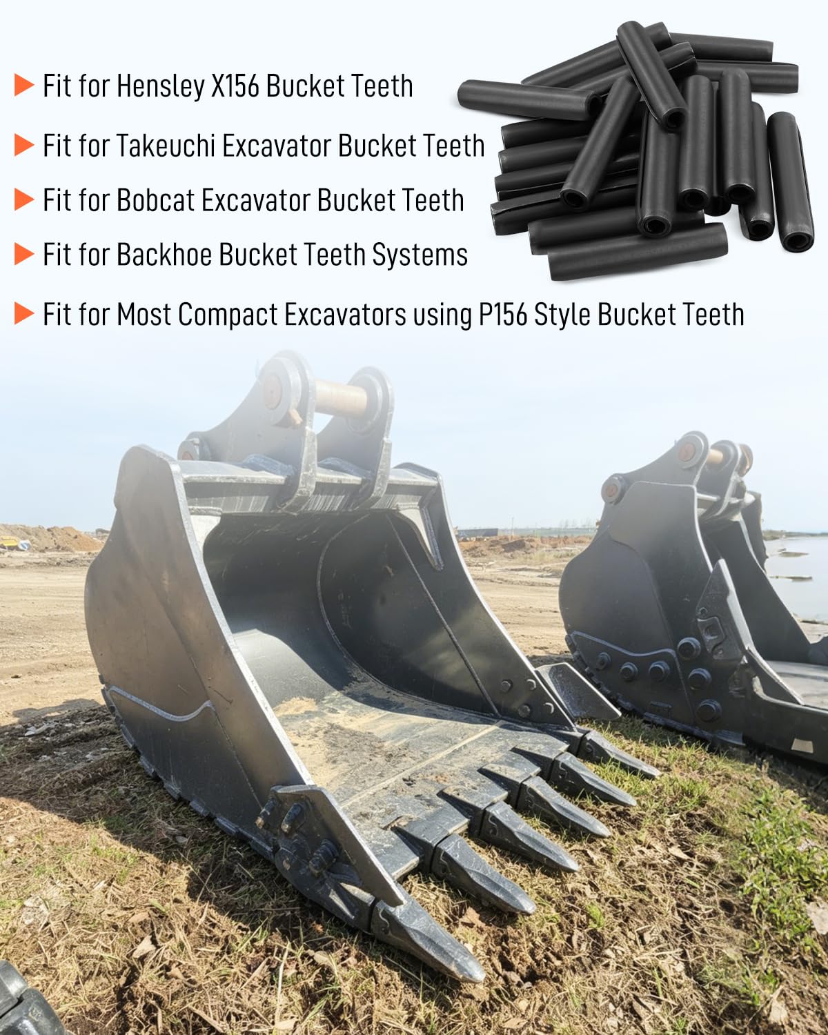 Bucket Teeth Roll Pins 1.97"x0.4" Fit for Bobcat Takeuchi JD
