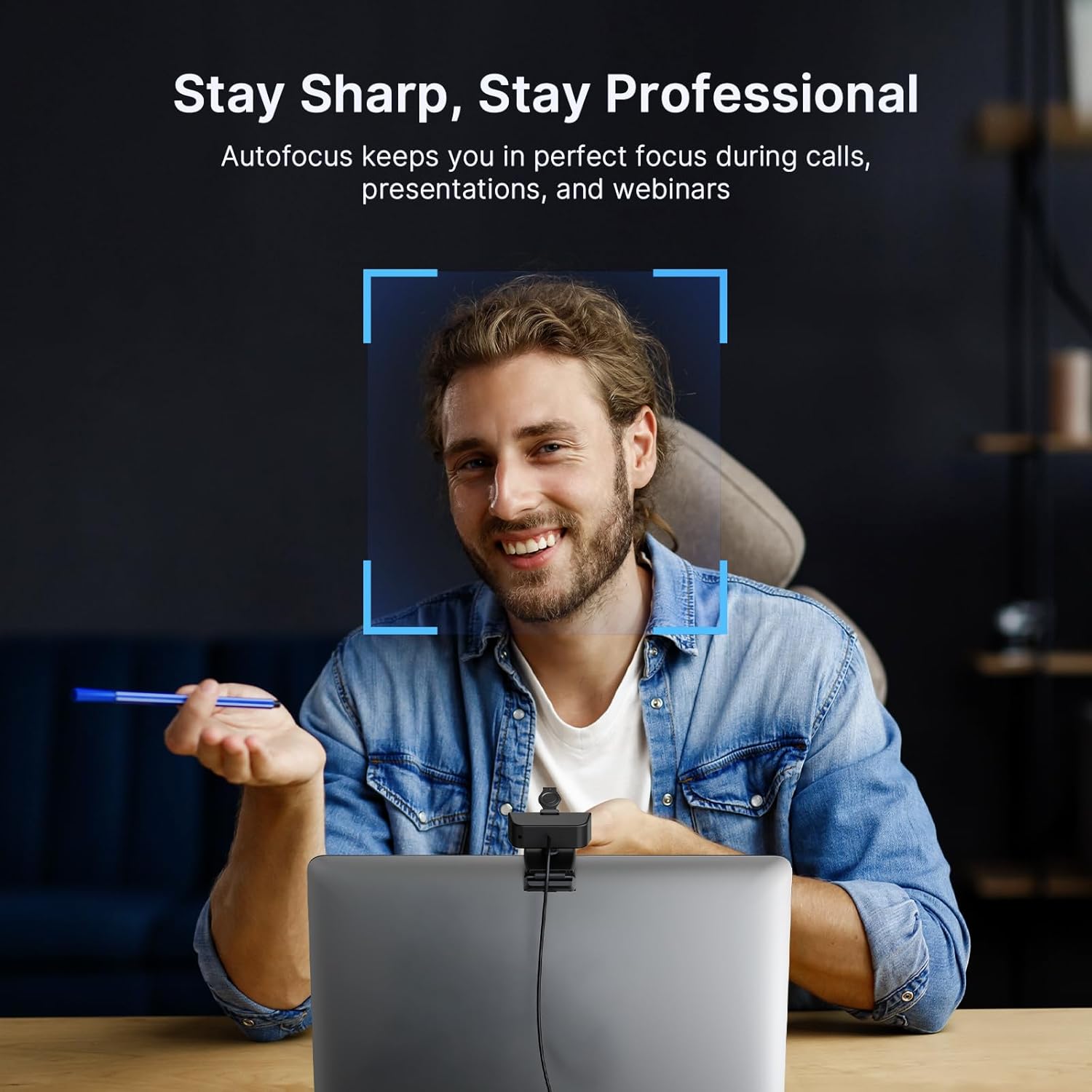 N60 Pro 4K Webcam for PC, 4K UHD Sony Sensor, Autofocus, 1080p 60 fps, Noise-Canceling Mics, Privacy Cover