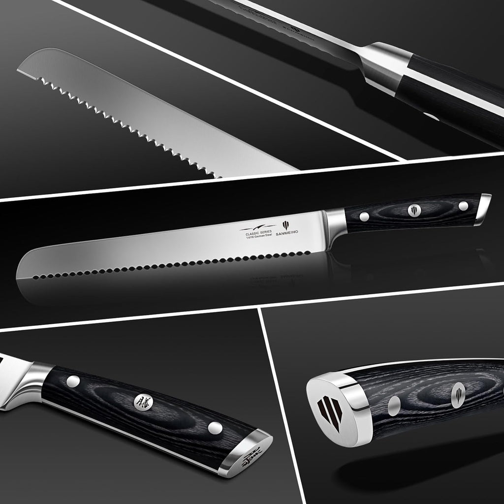 10-Inch Serrated Bread & Sourdough Knife with Wood Handle