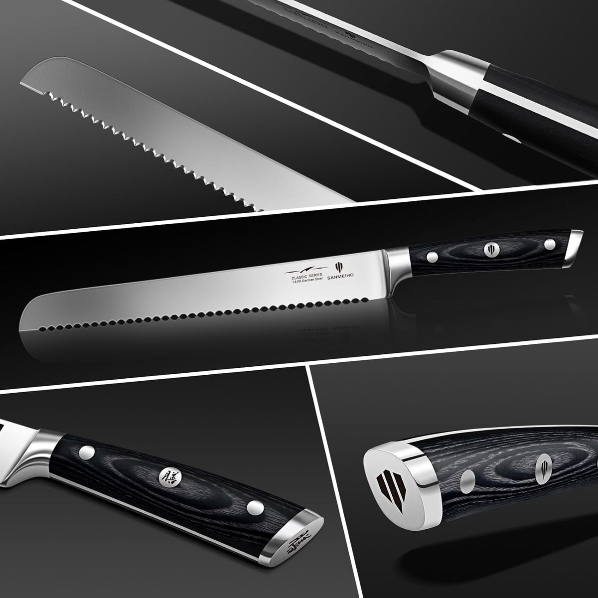 10-Inch Serrated Bread & Sourdough Knife with Wood Handle