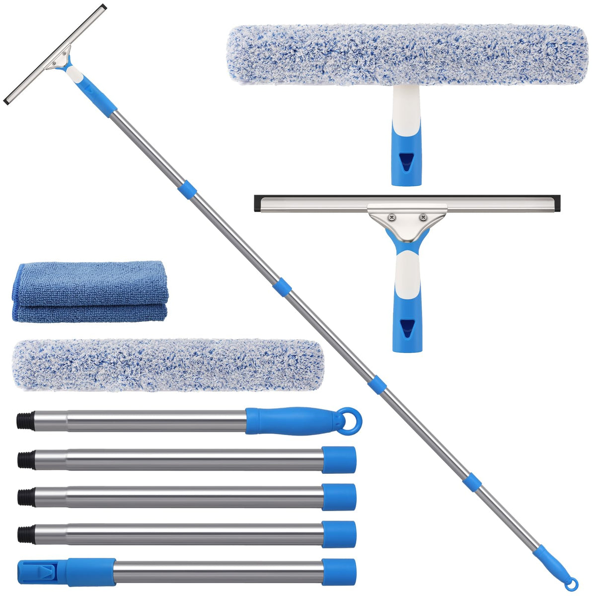 77'' Long Squeegee Window Cleaner Tool for Indoor Outdoor Windows