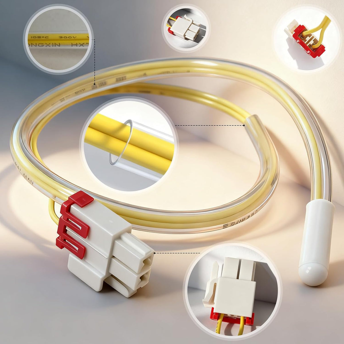 DA32-00024W Refrigerator Thermistor Temperature Sensor Replacement for Samsung Refrigerator Models S25H5111SR RF4287HARS RS261MDBP RF260BEAESR etc
