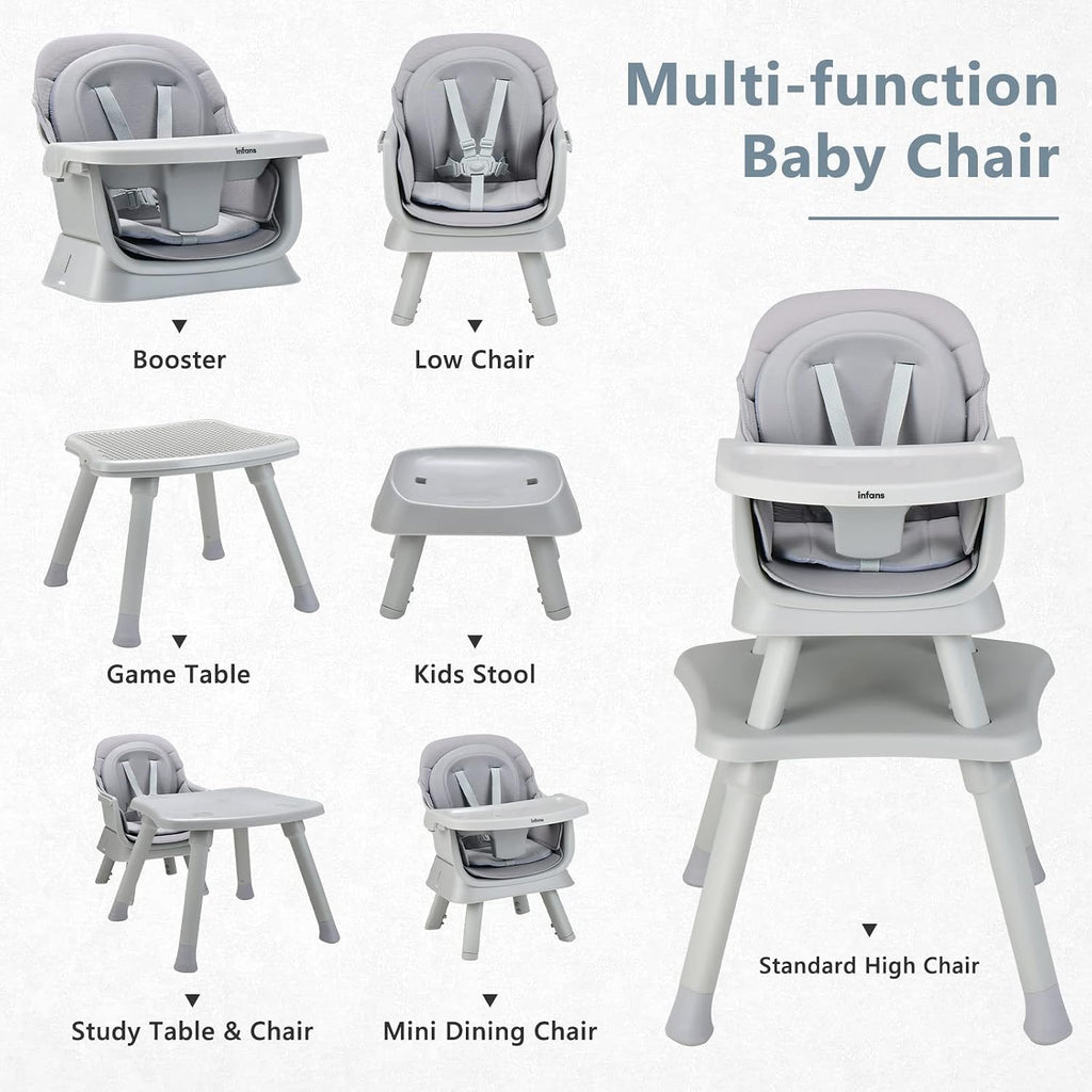 8 in 1 Baby High Chair, Convertible Highchair for Babies and Toddlers, Infant Dining Booster Seat, Building Block