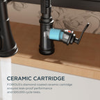 Black Kitchen Faucet with Pull Down Sprayer, Atique Style