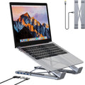 5-in-1 USB C Hub Adjustable Aluminum Laptop Stand, 4-Port USB A 3.0 with 5Gbps Data Transfer USB C Hub Docking