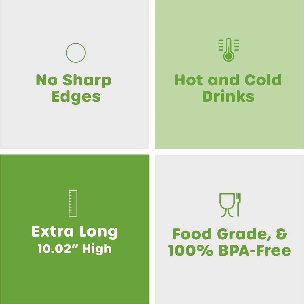 10.02-Inch Long Plastic Straws [200 Count] Disposable Drinking Straws for Cold Beverages, Parties & Events - Assorted