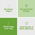 10.02-Inch Long Plastic Straws [200 Count] Disposable Drinking Straws for Cold Beverages, Parties & Events - Assorted