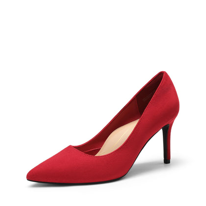 High Heels for Women Closed Toe Dress Shoes,Red,6.5