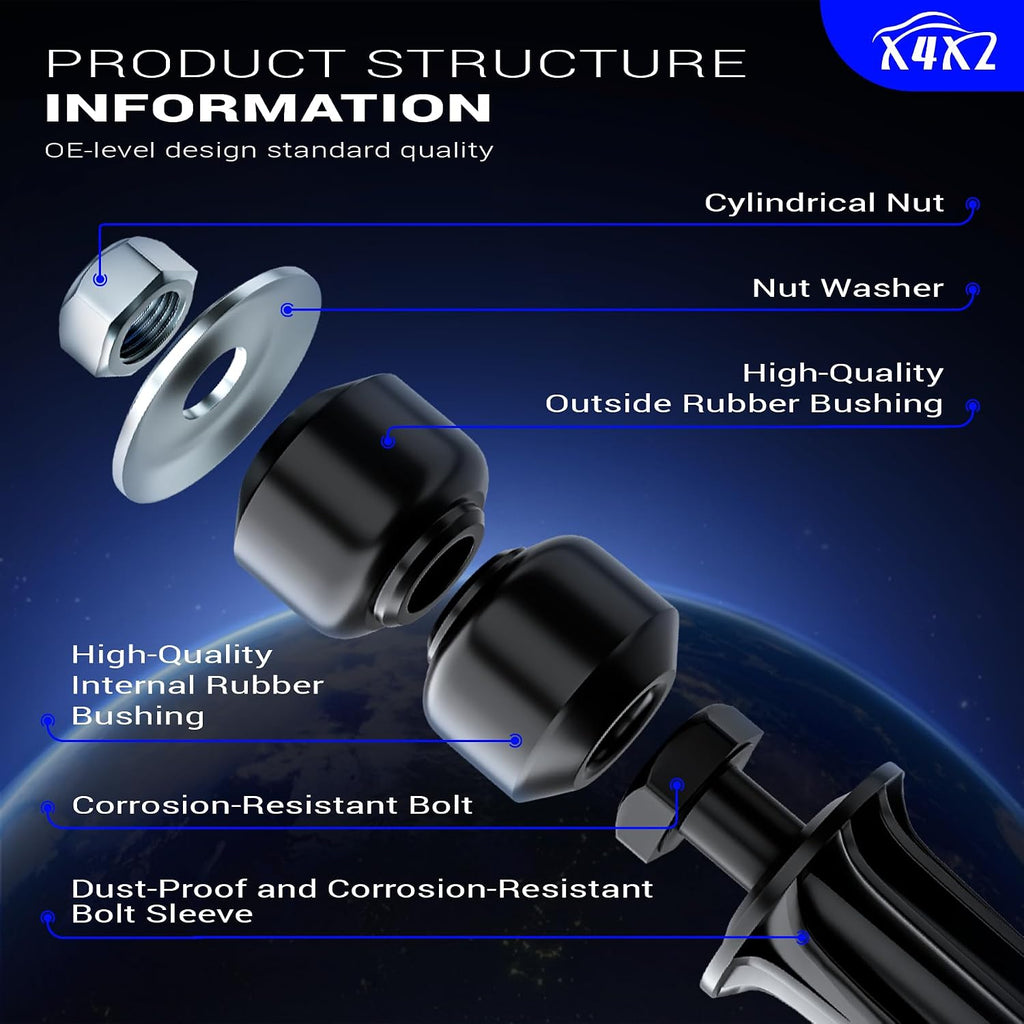 X4XZ K700432 Front Stabilizer Sway Bar End Links OE# K700538 for Chevrolet