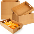 50 Pack Cardboard Disposable Food Trays, Brown, 13" X 9" X 3"