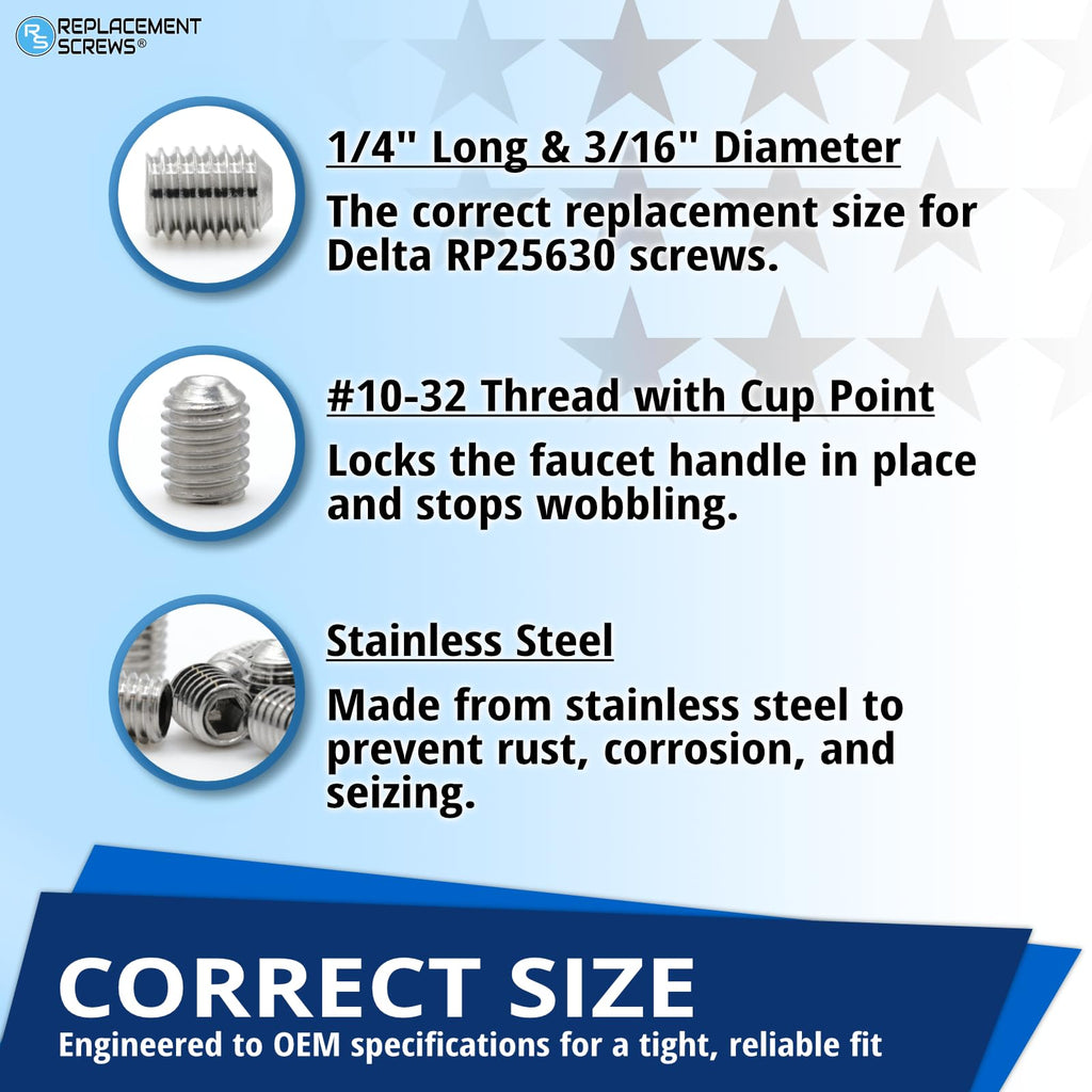 ReplacementScrews Set Screws Compatible with Delta RP25620