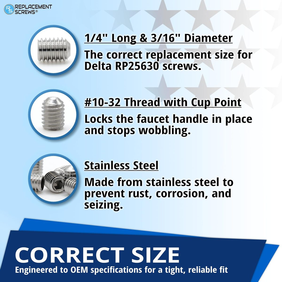 ReplacementScrews Set Screws Compatible with Delta RP25620