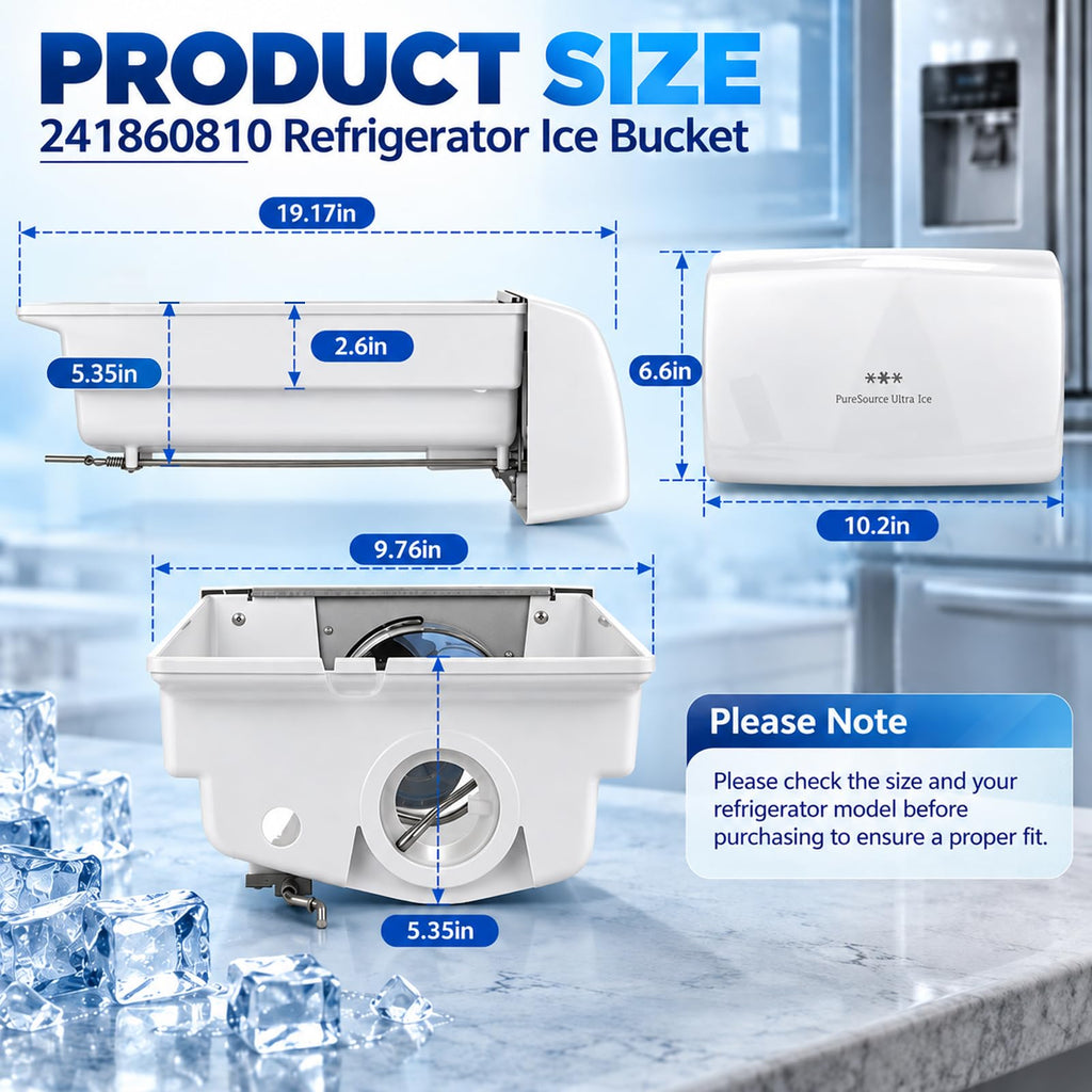 241860810 Refrigerator Ice Container Assembly Replacement Bin