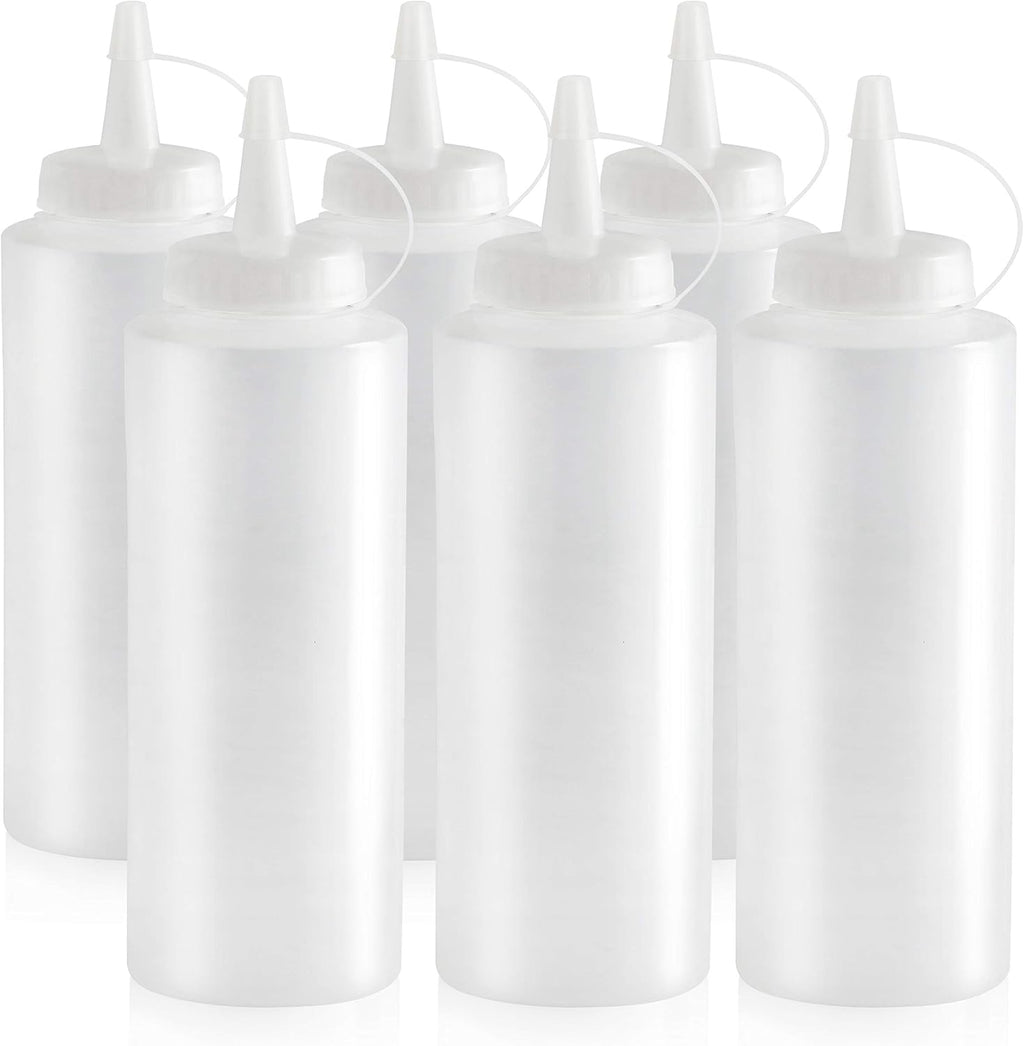 New Star Plastic Squeeze Bottle, 12-Ounce, Set of 6, Clear
