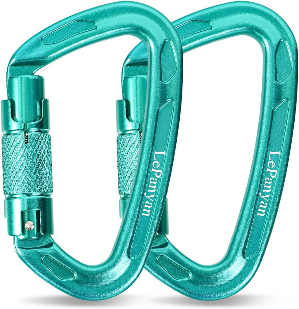 Auto Locking Carabiners 24KN (Major Load 5400 lbs) Heavy Duty Spring Lock Carabiners, Secure Climbing Carabiner with