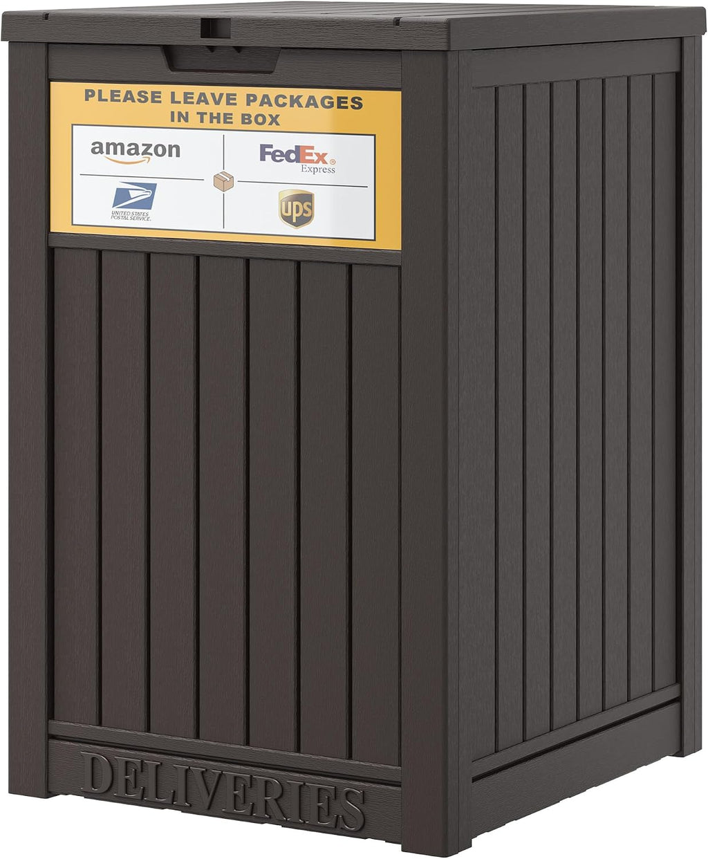 Package Delivery Box for Outside, Waterproof Outdoor Storage, Brown