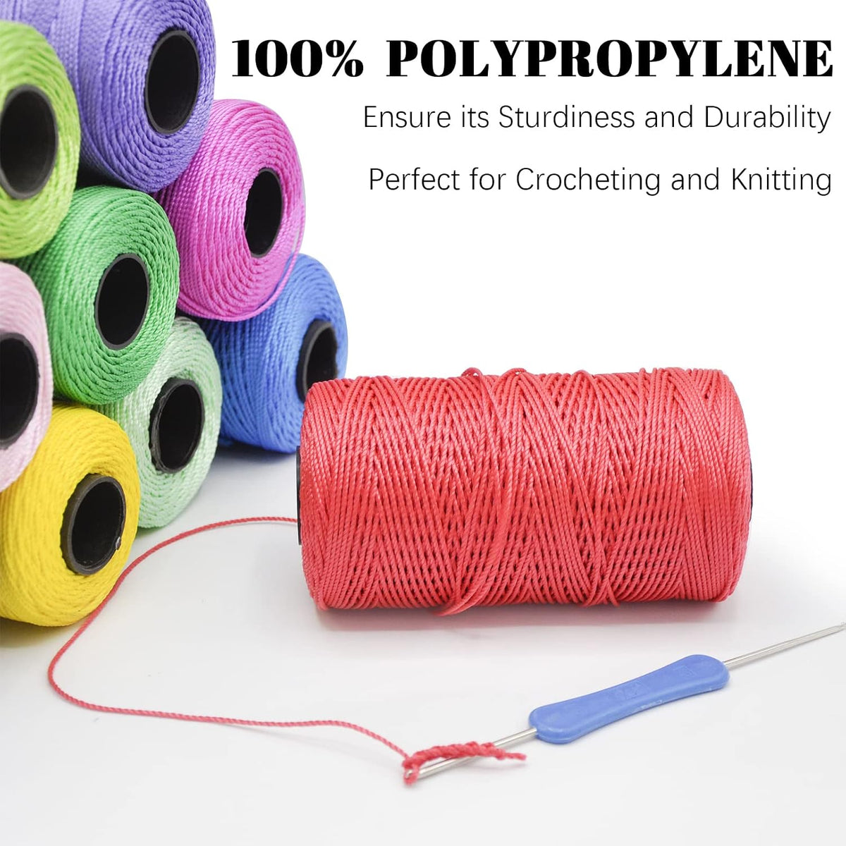 Polypropylene Macrame Cord 1.5mm x 656 feet Thick 3 Strand Twisted 100% Polypropylene Rope Twine String Macrame Yarn