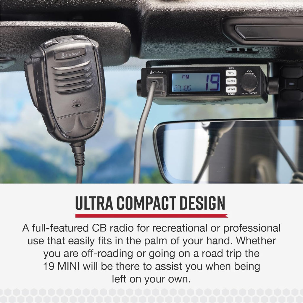 19 MINI AM/FM Recreational CB Radio, Dual-Mode AM/FM, 40 Channels | Travel Essentials, Time Out Timer, VOX, Auto