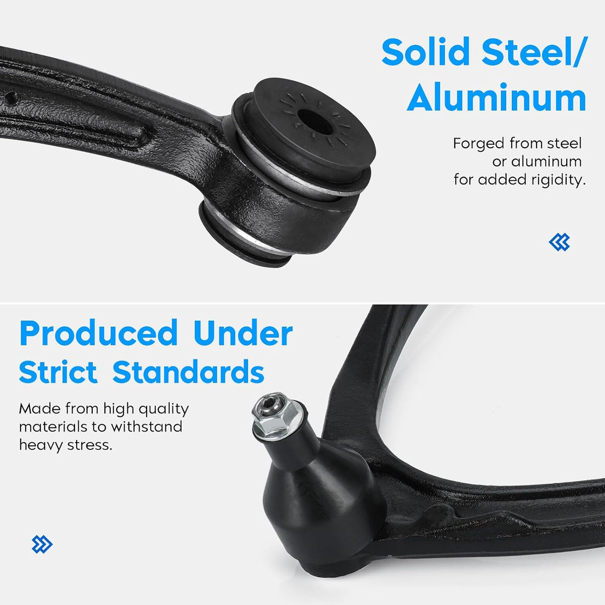 Front Upper Control Arms w/Ball Joints for (Forged Steel) Escalade 2007-2014 Chevy Silverado 1500 Suburban 1500 Tahoe Avalanche GMC Sierra 1500 Yukon Rebuild End Suspension Kit K80669 K80670