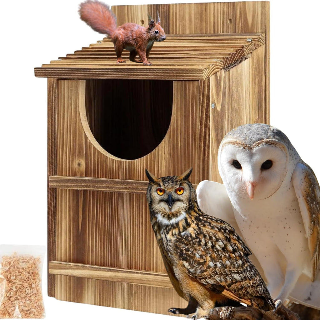 Owl Box, Carbonized Pine Screech Owl Nesting Box