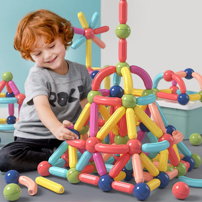 Magnetic Building Blocks for Kids Ages 4-8, STEM Construction Toys for Boys and Girls, Large Size Magnet Sticks and