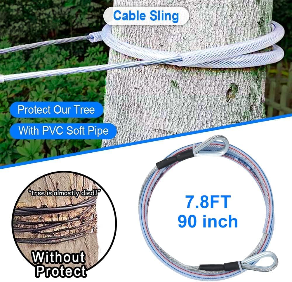 Zip line Kits for Backyard 75FT, Ziplines for Kids and Adults | Included Swing Seat, Ziplines Brake, and Steel