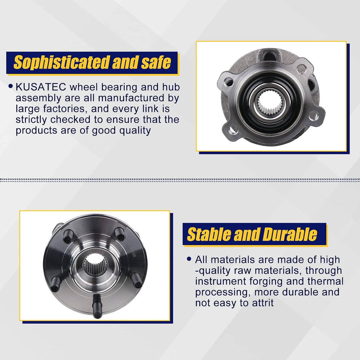 KUSATEC 512500 Rear Wheel Bearing and Hub Assembly