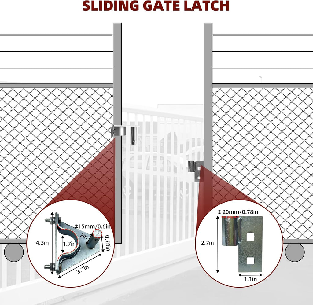 Rolling Gate Hardware Kit for Farm, Fence Gates, Rolling Gates- Includes 6" Double Wheel Carrier, 6 Universal Track