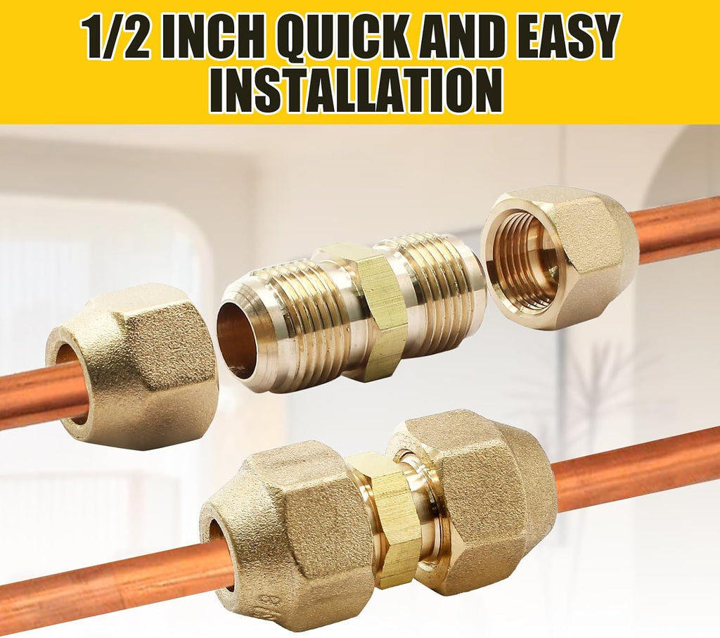 Copper Pipe Extension Joint Connectors, 1/2 Inch, 2PCS