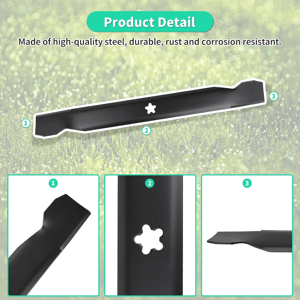 138971 High Lift Blades for 42" Deck, 532138971 Mower Blades Compatible with Craftsman Hus-qvarna Pou LAN Lawn Tractor, Replaces 134149, 127843, 138498, 532127843, 532138498, 2 Pack