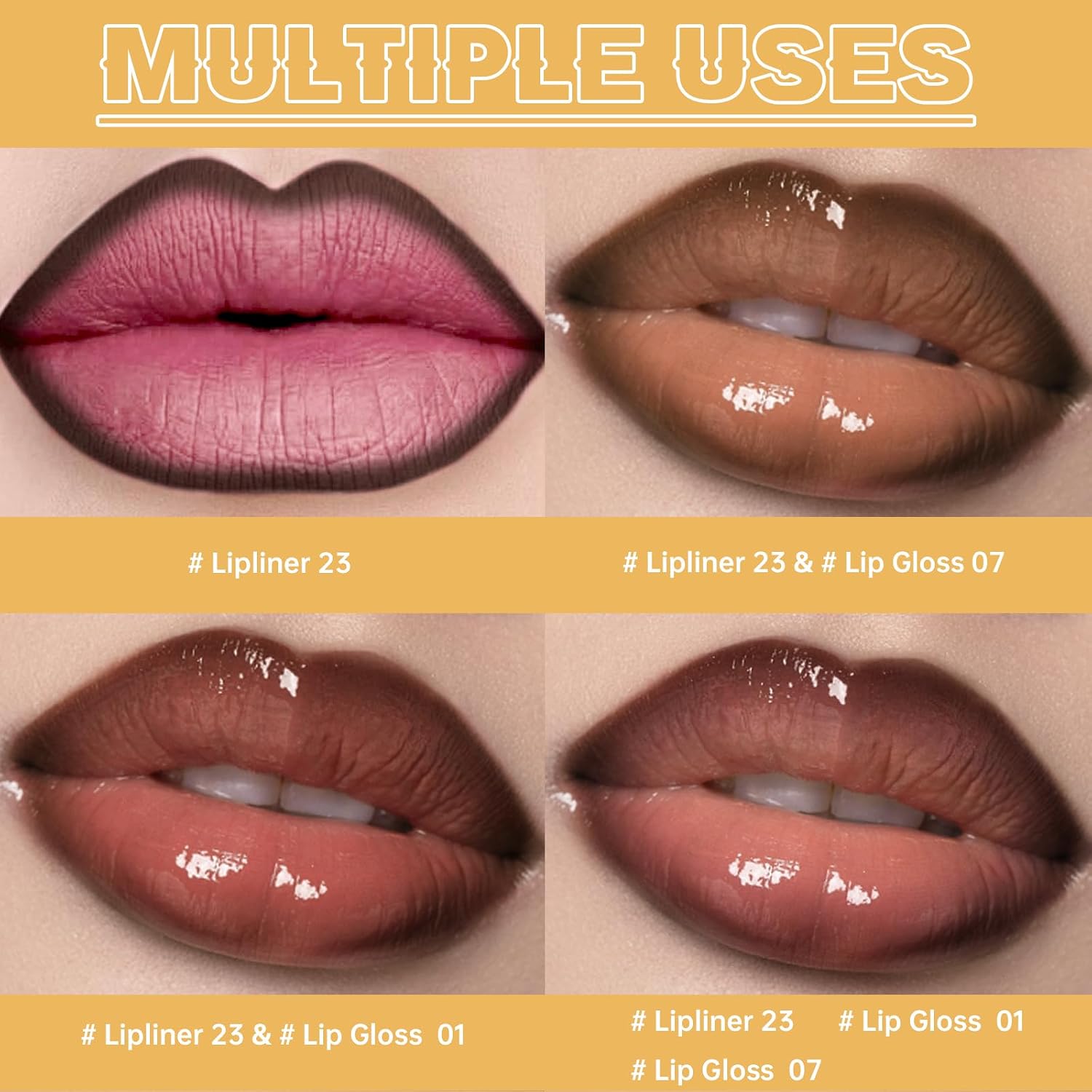 2 Colors Nourishing Lip Gloss Hydration Non-Sticky Plumping Lip Kit for Women, Natural Nude Tinted Lip Glow Oil