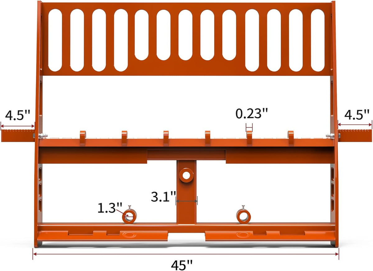 45" 4000 lbs Pallet Forks Frame Attachment & 48" Forklift Blades | with 3 Spear Sleeves