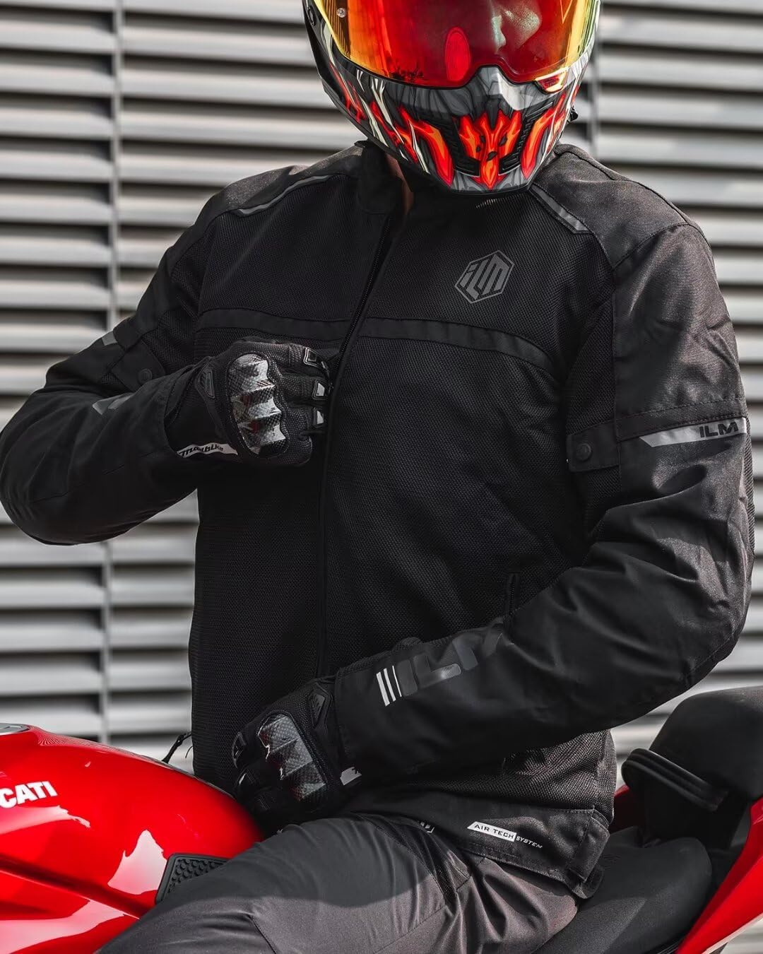 Motorcycle Riding Jacket with Mesh CE Armor and Detachable Thermal Liner Dual Sport All Season for Men Model JAM1