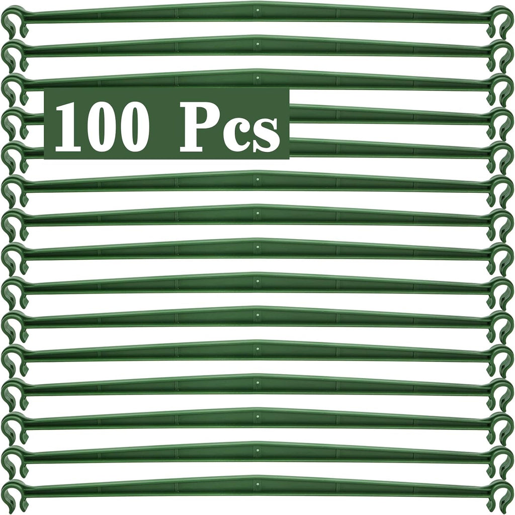 100 Pcs Plant Stake Arms for Tomato Cage, 11.8” Expandable Plant Supports Trellis Connector with 2 Buckles for 11mm