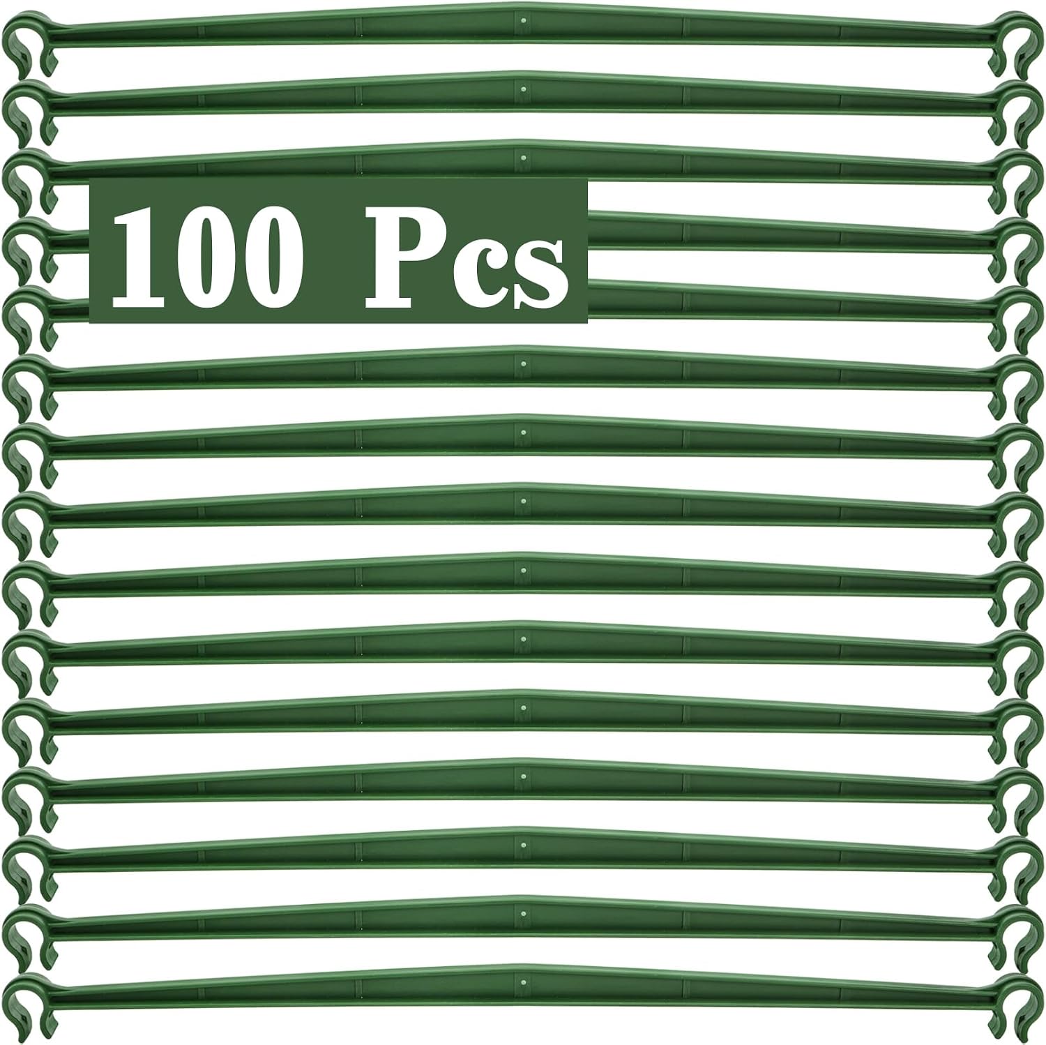 100 Pcs Plant Stake Arms for Tomato Cage, 11.8” Expandable Plant Supports Trellis Connector with 2 Buckles for 11mm