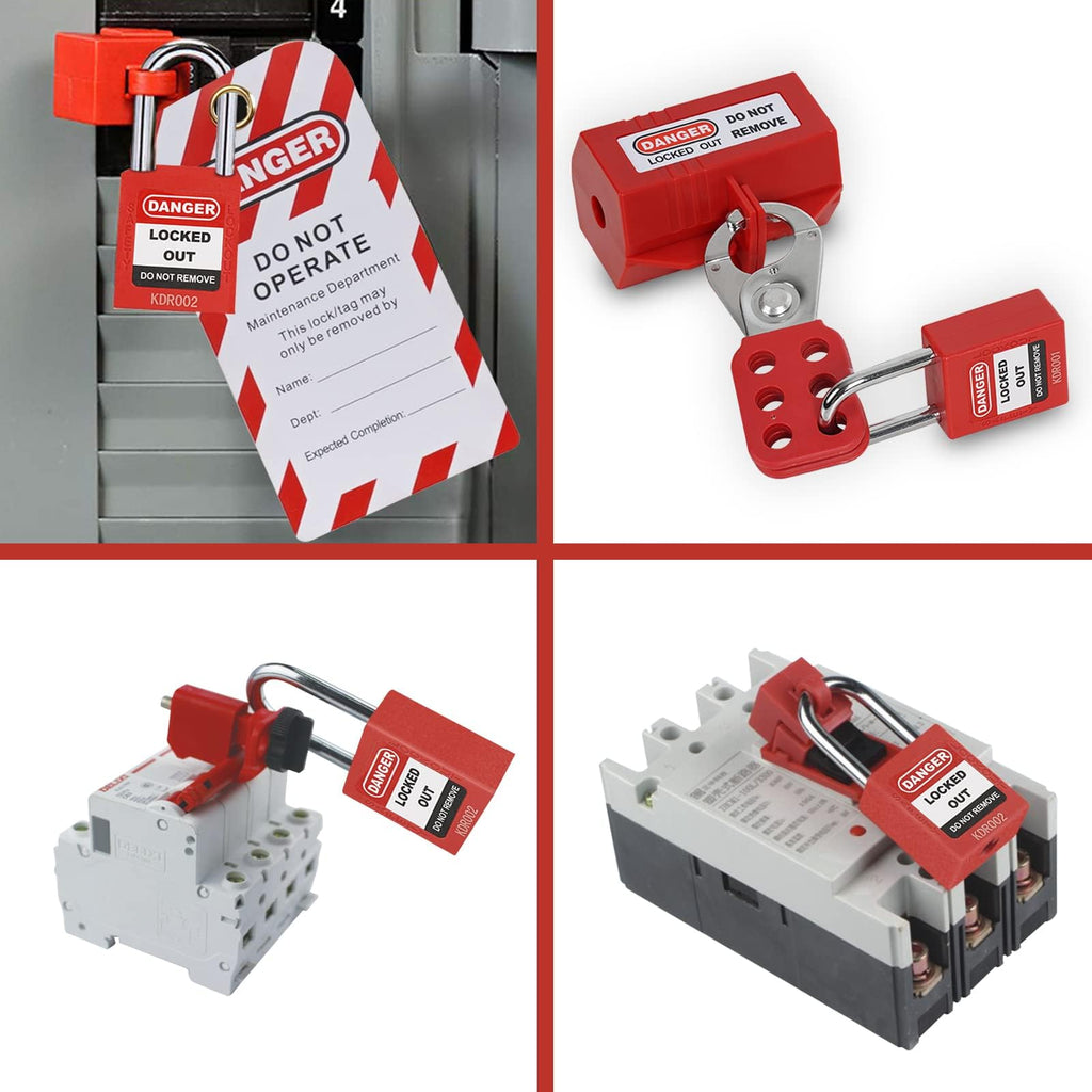 Electrical Lockout Tagout Kit, Lock Out Tag Out Kits with Safety Padlocks