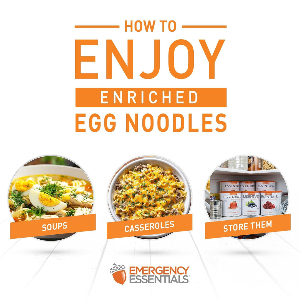 Egg Noodle Pasta #10 Can | Long Term Emergency Food Supply | Shelf Stable Survival Meal | 11 Servings | Non-GMO | Up
