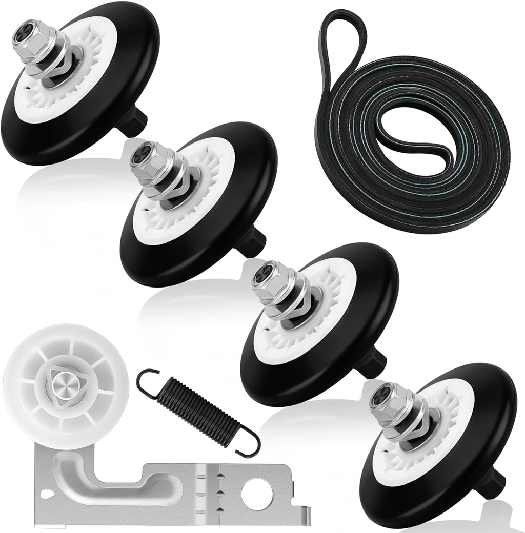 Upgraded Dryer Repair Kit Fits for LG. Kenmore. Gas Dryer Includes 4581EL2002C Dryer Drum Roller Replacement 4400EL2001A Dryer Belt and 4561EL3002A Dryer Idler Pulley by NISHCON