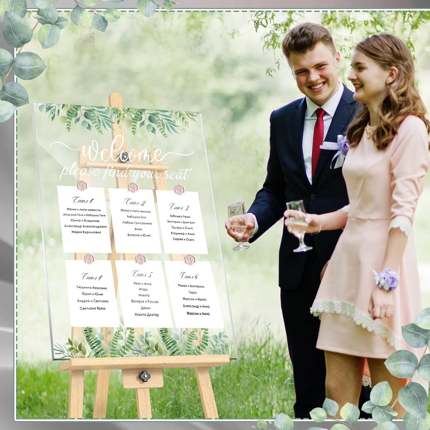 Wedding Seating Chart Board Display 24x18 Welcome Please Find Your Seat Acrylic Table Seating Chart Board for Wedding