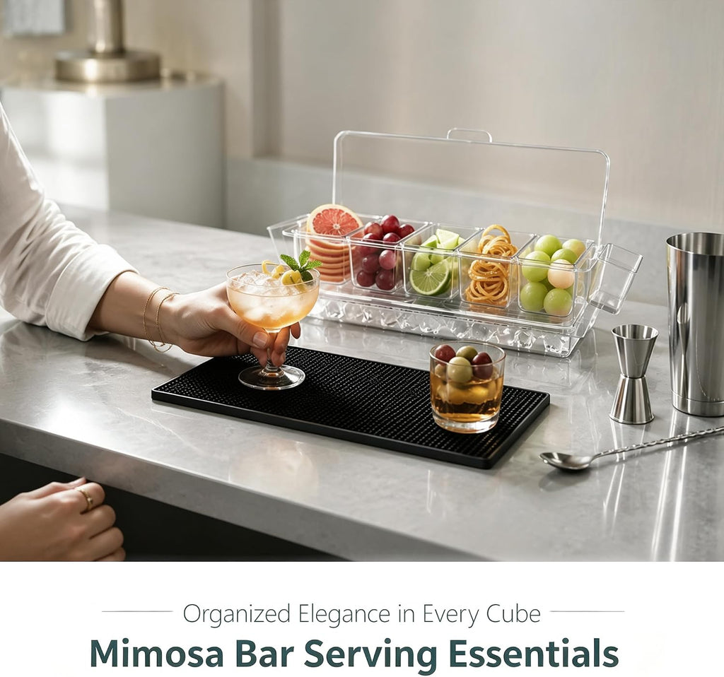 Chilled Bar Garnish Caddy with Ice Base