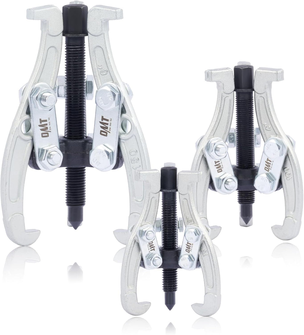 OMT 3" 4" 6" Gear Puller Set, 3 Jaw Puller with Reversible Jaws