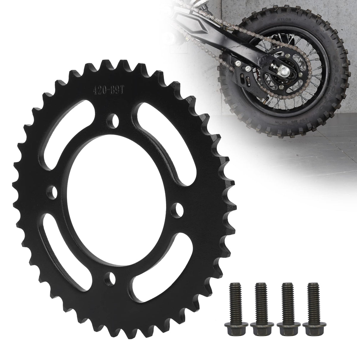 RUTU 428 76mm 37 Tooth Rear Sprocket