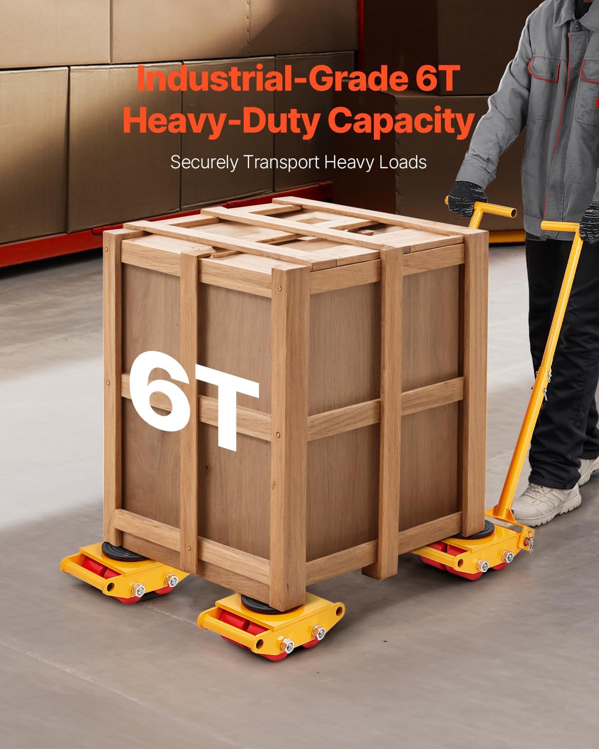 Machine Skate, 6T Machinery Skate Dolly, 13228 lbs Machinery Moving Skate, Machinery Mover Skate with 360° Rotation