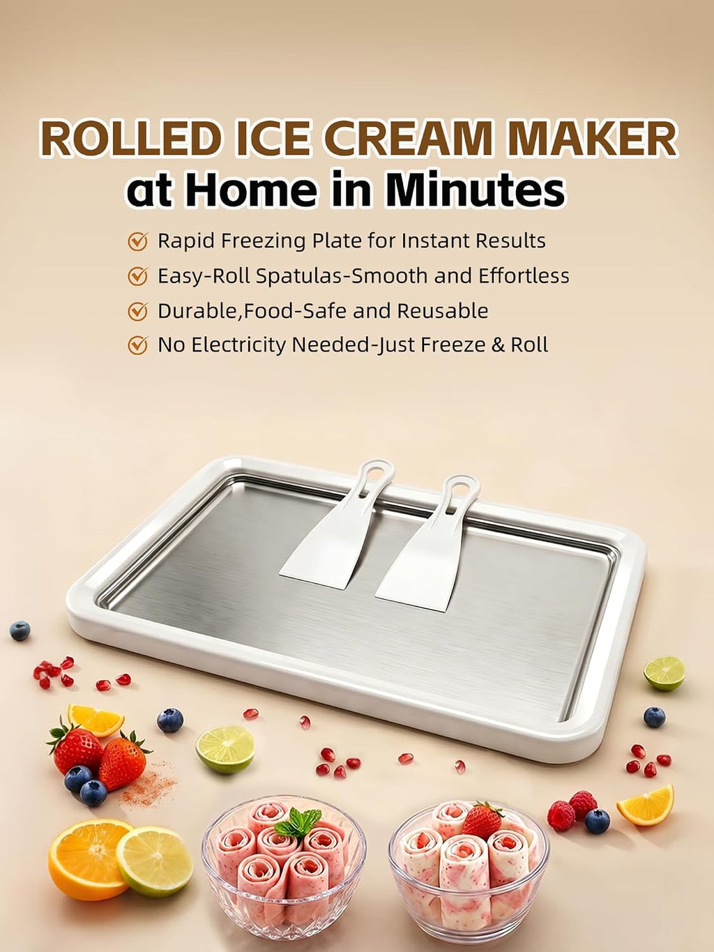 13.8 * 9.5 Inch Extra Large Rolled Ice Cream Maker, Rolled Ice Cream Tray